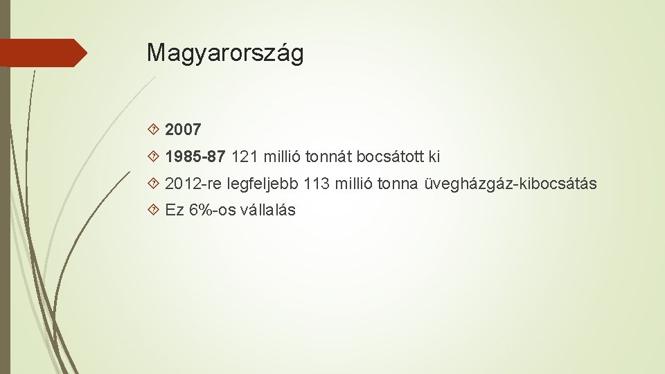 Magyarország 2007 1985 -87 121 millió tonnát bocsátott ki 2012 -re legfeljebb 113 millió