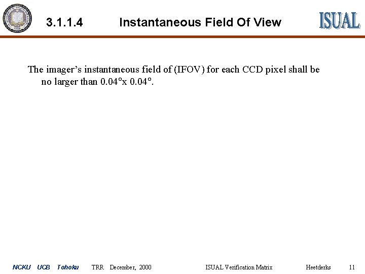 3. 1. 1. 4 Instantaneous Field Of View The imager’s instantaneous field of (IFOV)