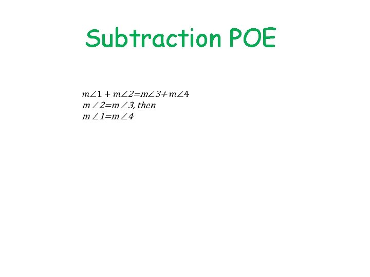 Subtraction POE 