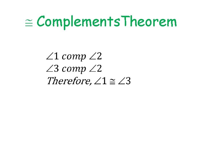  Complements. Theorem 