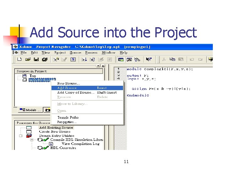 Add Source into the Project 11 