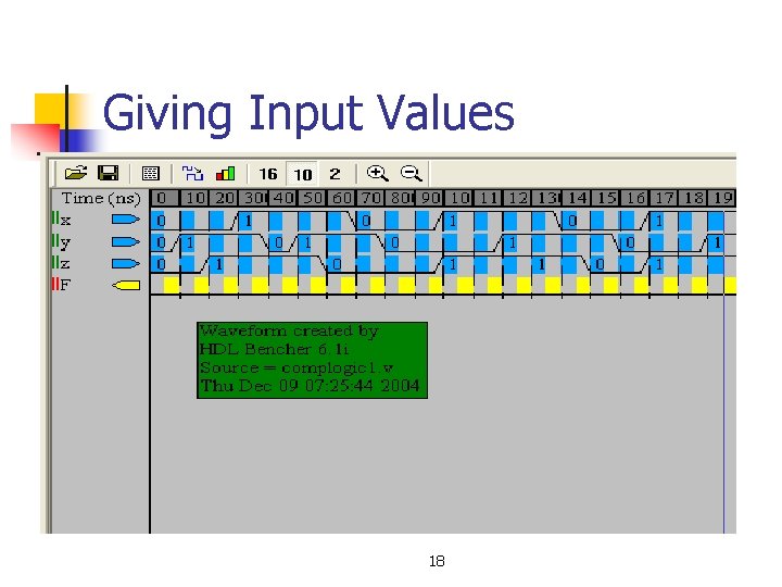 Giving Input Values 18 