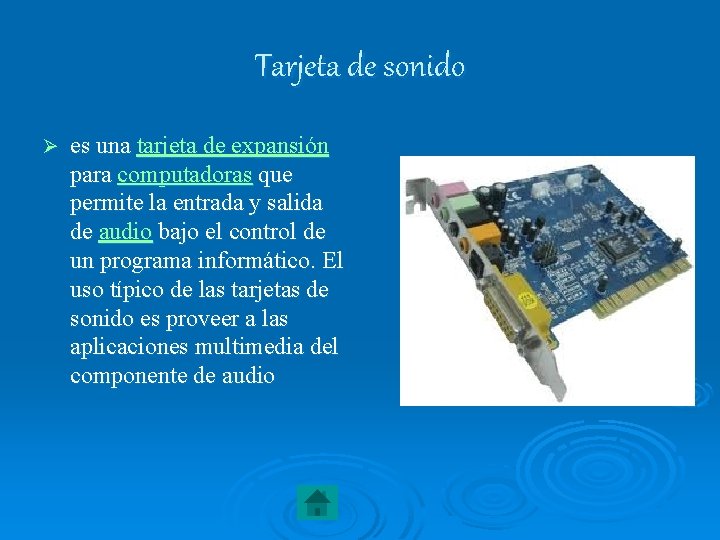 Tarjeta de sonido Ø es una tarjeta de expansión para computadoras que permite la