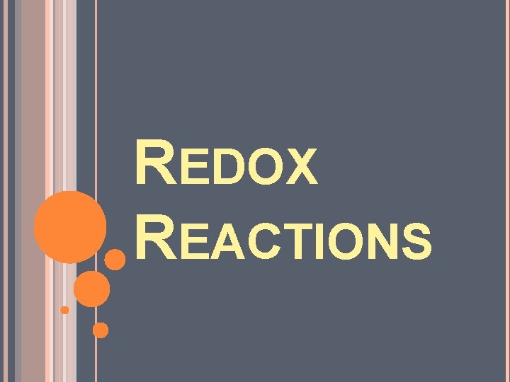 REDOX REACTIONS 