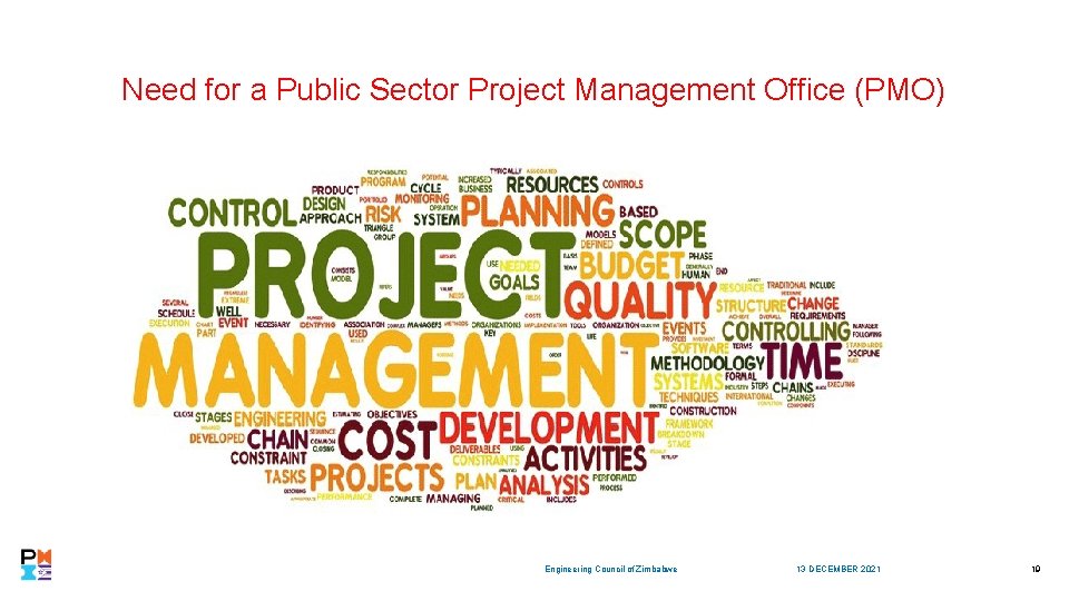 Need for a Public Sector Project Management Office (PMO) Engineering Council of Zimbabwe 13