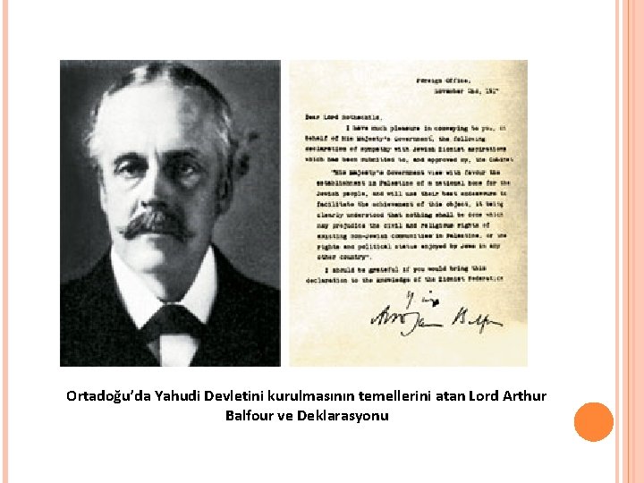 Ortadoğu’da Yahudi Devletini kurulmasının temellerini atan Lord Arthur Balfour ve Deklarasyonu 