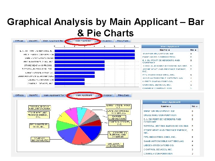 Graphical Analysis by Main Applicant – Bar & Pie Charts 