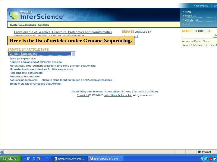 Here is the list of articles under Genome Sequencing. 