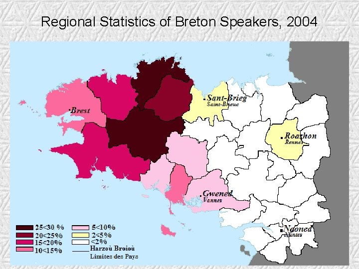 Regional Statistics of Breton Speakers, 2004 