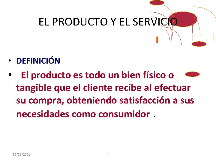 EL PRODUCTO Y EL SERVICIO • DEFINICIÓN • El producto es todo un bien