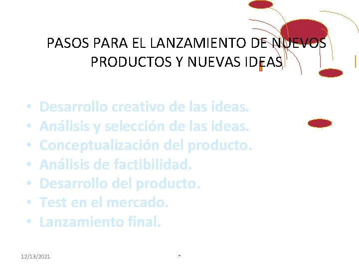 PASOS PARA EL LANZAMIENTO DE NUEVOS PRODUCTOS Y NUEVAS IDEAS • • Desarrollo creativo