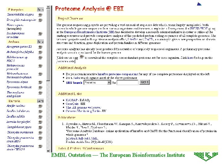 EMBL Outstation — The European Bioinformatics Institute 