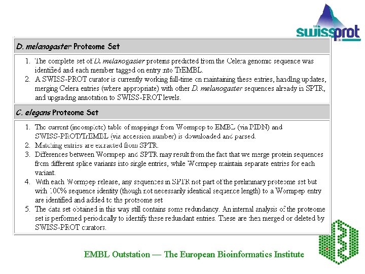 EMBL Outstation — The European Bioinformatics Institute 