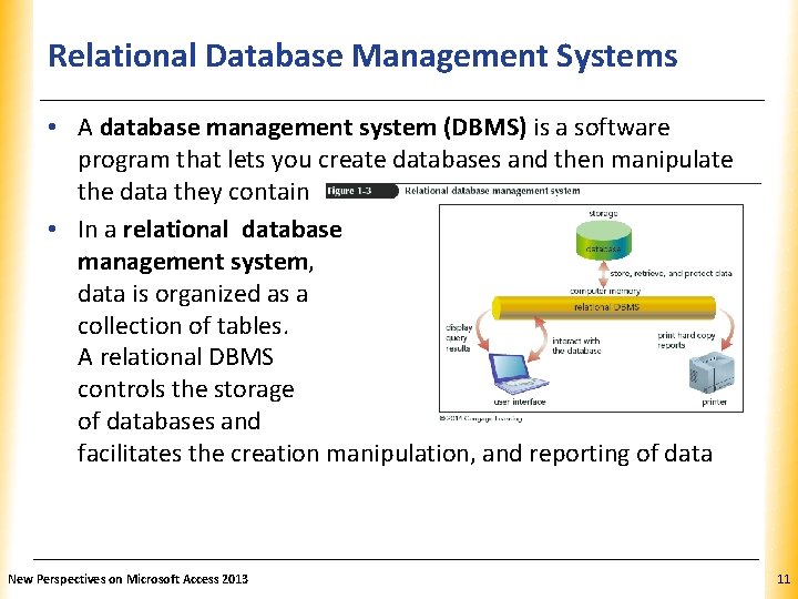 Relational Database Management Systems XP • A database management system (DBMS) is a software