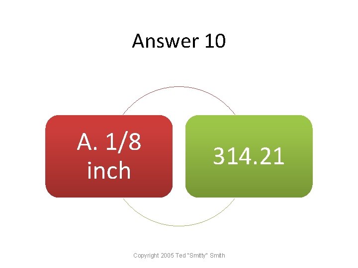 Answer 10 A. 1/8 inch 314. 21 Copyright 2005 Ted "Smitty" Smith 