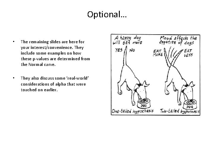 Optional… • The remaining slides are here for your interest/convenience. They include some examples