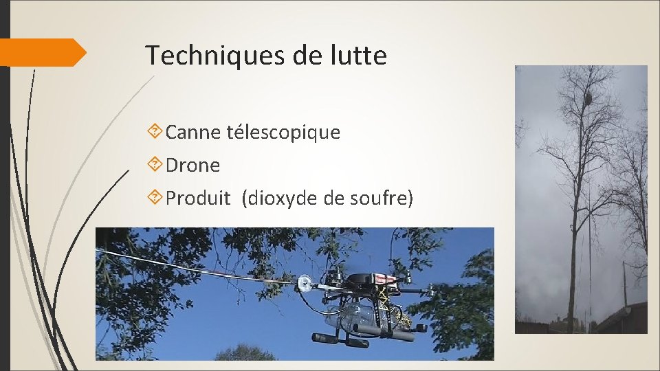 Techniques de lutte Canne télescopique Drone Produit (dioxyde de soufre) 