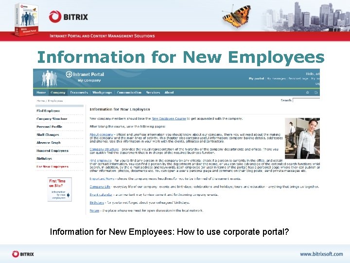 Information for New Employees: How to use corporate portal? 