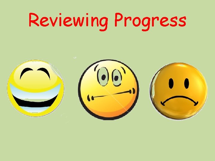 Reviewing Progress 