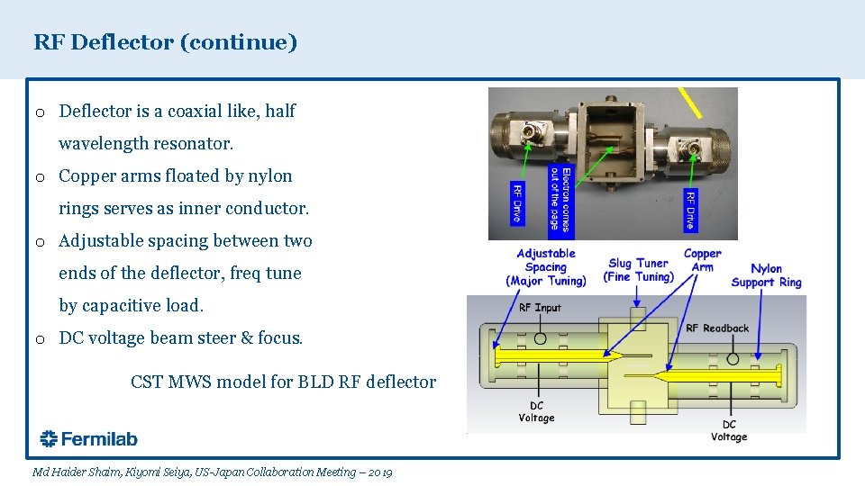 RF Deflector (continue) o Deflector is a coaxial like, half wavelength resonator. o Copper