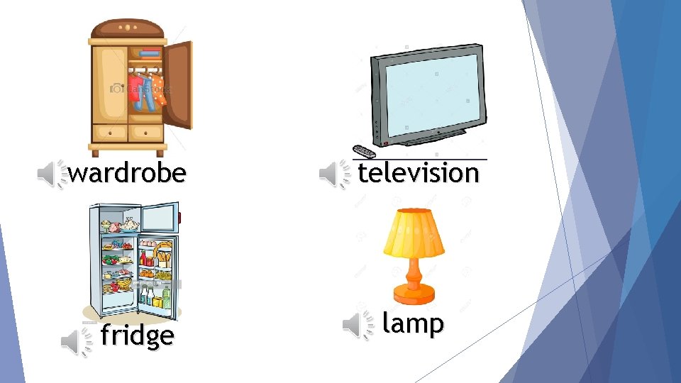 wardrobe fridge television lamp 