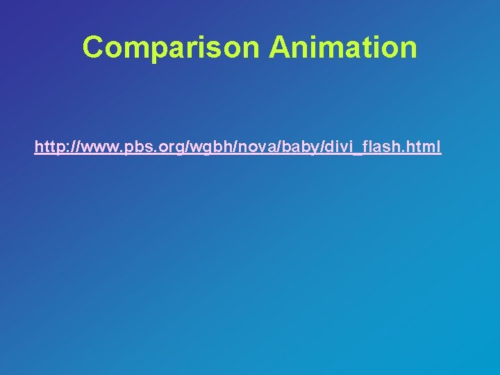 Comparison Animation http: //www. pbs. org/wgbh/nova/baby/divi_flash. html 