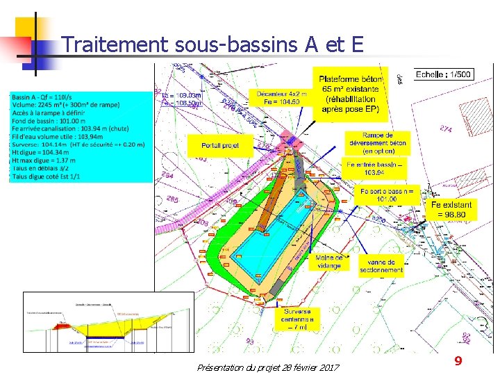 Traitement sous-bassins A et E Présentation du projet 28 février 2017 9 