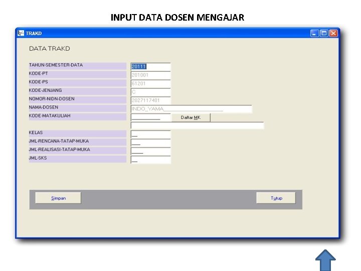INPUT DATA DOSEN MENGAJAR 