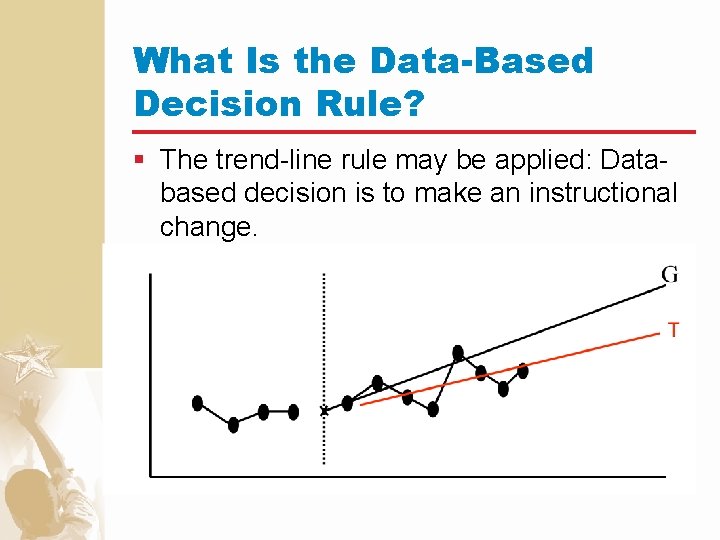 What Is the Data-Based Decision Rule? § The trend-line rule may be applied: Databased