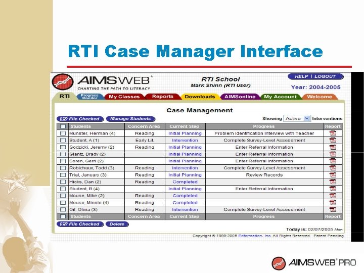 RTI Case Manager Interface 