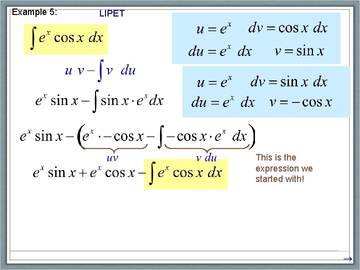 Example 5: LIPET This is the expression we started with! 