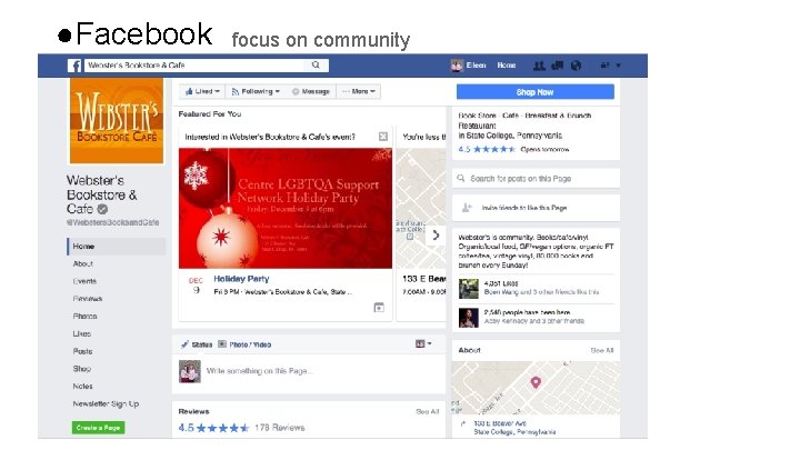 ●Facebook focus on community 