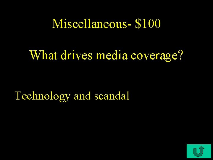 Miscellaneous- $100 What drives media coverage? Technology and scandal 