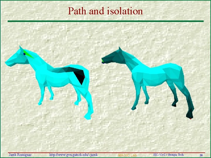 Path and isolation Jarek Rossignac http: //www. gvu. gatech. edu/~jarek MAGIC Lab SIC /
