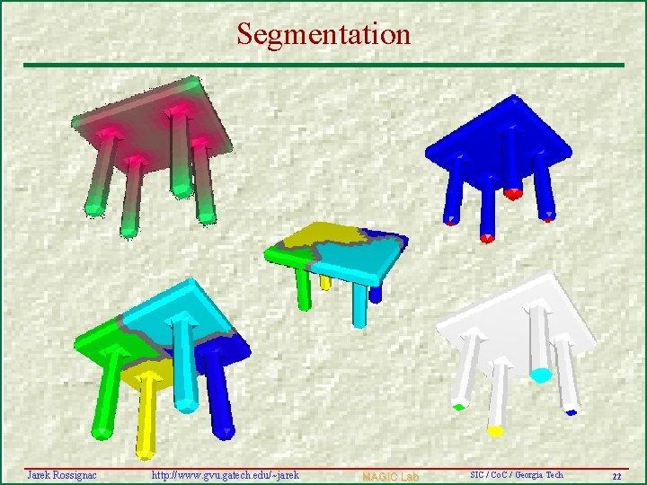 Segmentation Jarek Rossignac http: //www. gvu. gatech. edu/~jarek MAGIC Lab SIC / Co. C