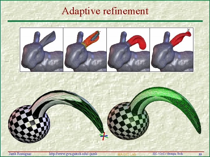 Adaptive refinement Jarek Rossignac http: //www. gvu. gatech. edu/~jarek MAGIC Lab SIC / Co.