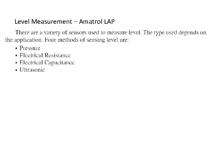 Level Measurement – Amatrol LAP 