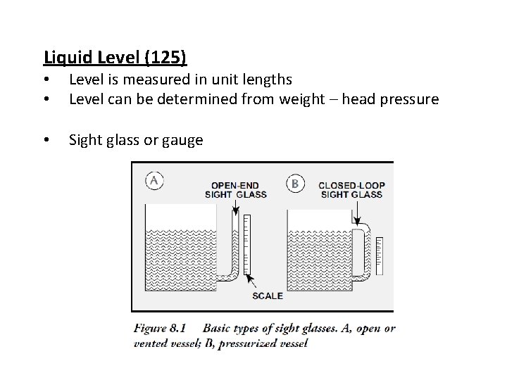 Liquid Level (125) • • Level is measured in unit lengths Level can be