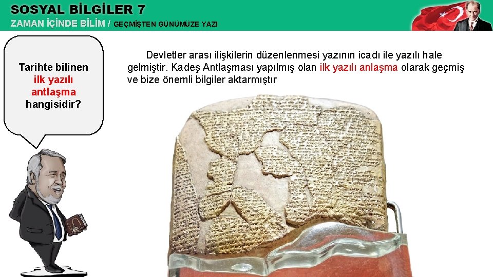 ZAMAN İÇİNDE BİLİM / GEÇMİŞTEN GÜNÜMÜZE YAZI Tarihte bilinen ilk yazılı antlaşma hangisidir? Devletler