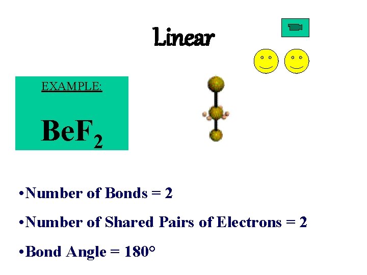 Linear EXAMPLE: Be. F 2 • Number of Bonds = 2 • Number of