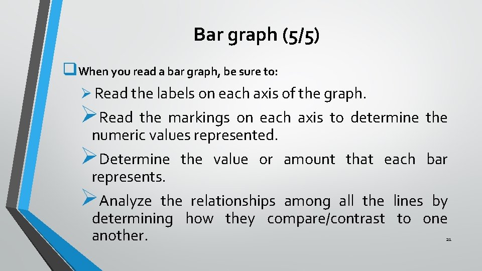 Bar graph (5/5) q. When you read a bar graph, be sure to: Ø Bar graph (5/5) q. When you read a bar graph, be sure to: Ø