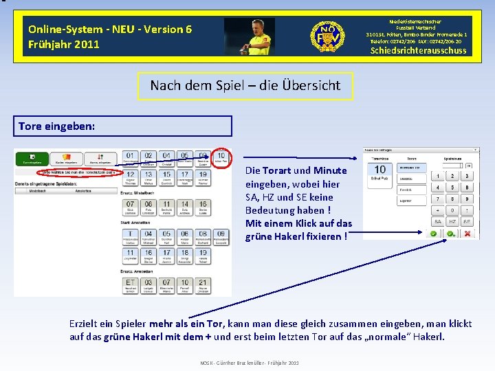 Niederösterreichischer Fussball Verband 3101 St. Pölten, Bimbo-Binder Promenade 1 Telefon: 02742/206 FAX: 02742/206 -20