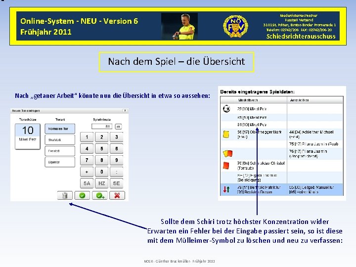 Niederösterreichischer Fussball Verband 3101 St. Pölten, Bimbo-Binder Promenade 1 Telefon: 02742/206 FAX: 02742/206 -20