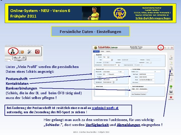 Niederösterreichischer Fussball Verband 3101 St. Pölten, Bimbo-Binder Promenade 1 Telefon: 02742/206 FAX: 02742/206 -20