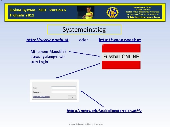 Niederösterreichischer Fussball Verband 3101 St. Pölten, Bimbo-Binder Promenade 1 Telefon: 02742/206 FAX: 02742/206 -20