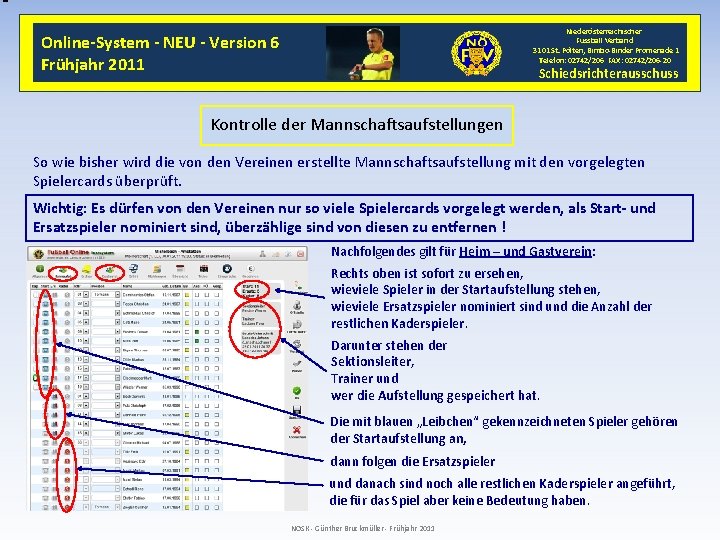 Niederösterreichischer Fussball Verband 3101 St. Pölten, Bimbo-Binder Promenade 1 Telefon: 02742/206 FAX: 02742/206 -20