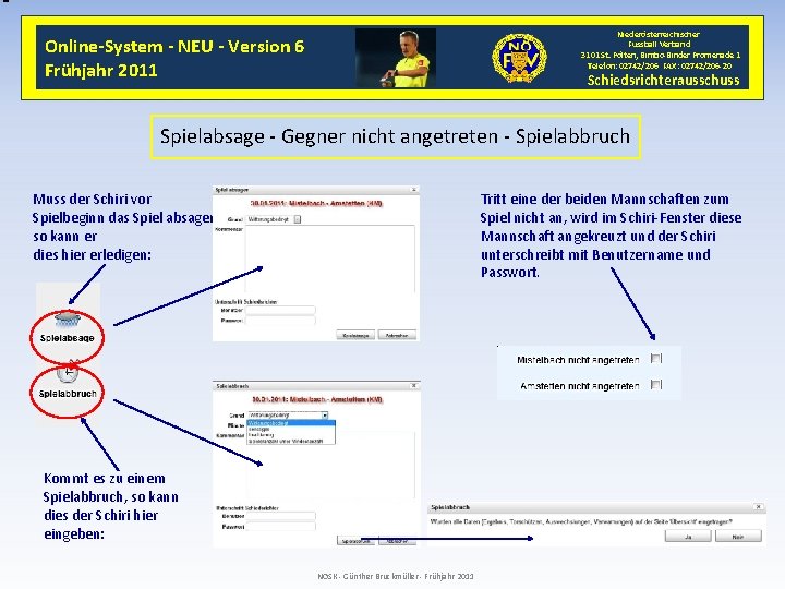 Niederösterreichischer Fussball Verband 3101 St. Pölten, Bimbo-Binder Promenade 1 Telefon: 02742/206 FAX: 02742/206 -20