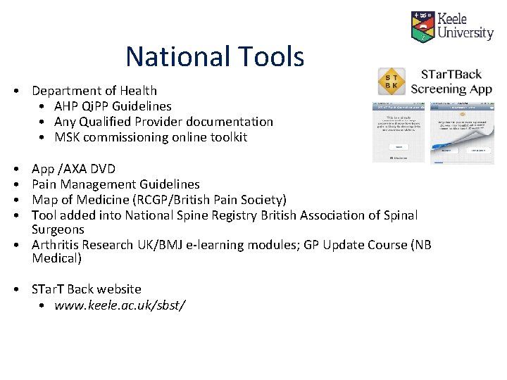 National Tools • Department of Health • AHP Qi. PP Guidelines • Any Qualified