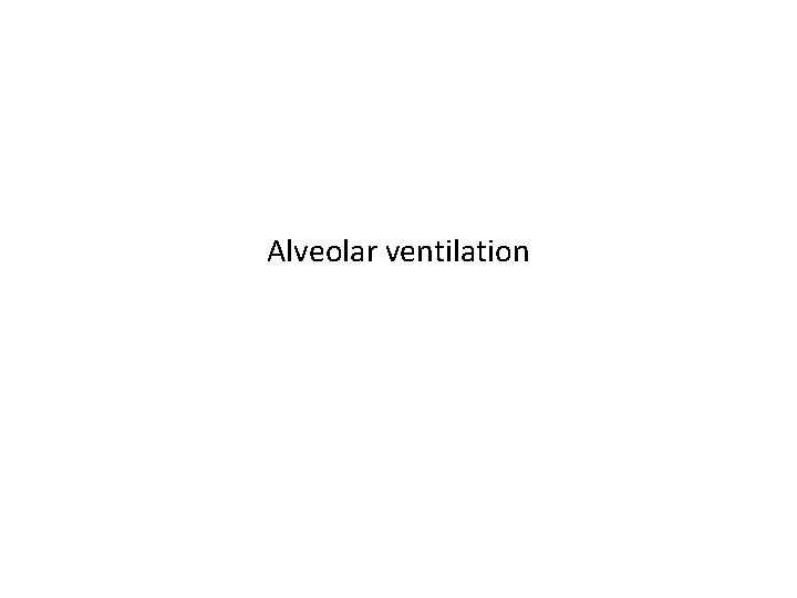 Alveolar ventilation 