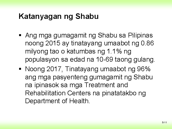 Katanyagan ng Shabu § Ang mga gumagamit ng Shabu sa Pilipinas noong 2015 ay Katanyagan ng Shabu § Ang mga gumagamit ng Shabu sa Pilipinas noong 2015 ay